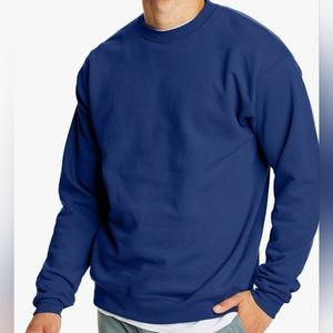 Blue Fleece Lined Crew Neck Sweatshirt Men's Size XL